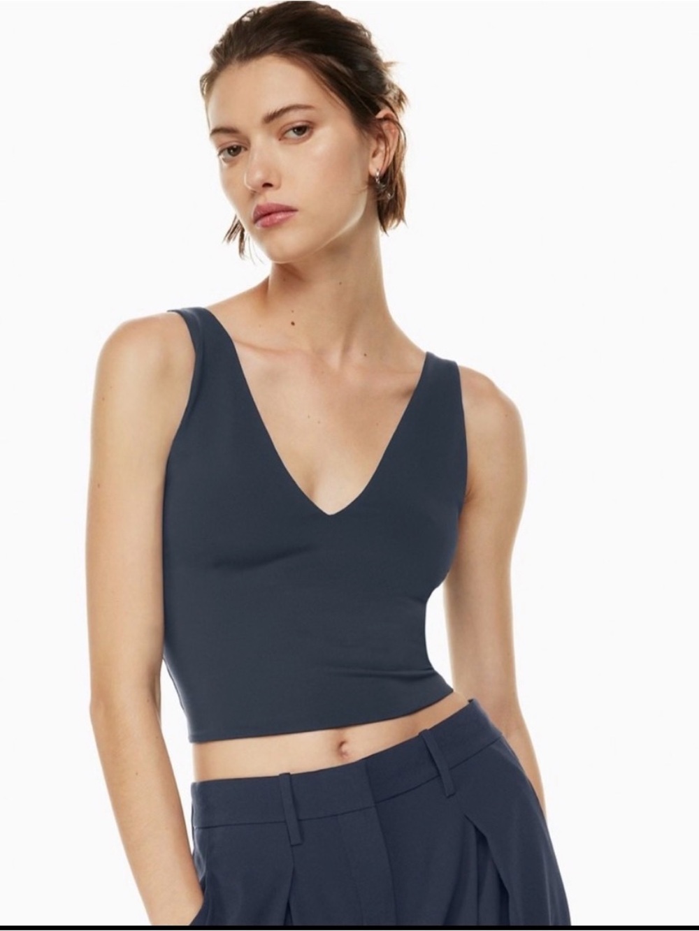 Aritzia: Babaton Midnight Blue V-Neck Tank Top